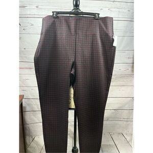 Maurices Skinny Ankle Ponte Pants Women's XL Regular Gingham Checkered Red Black